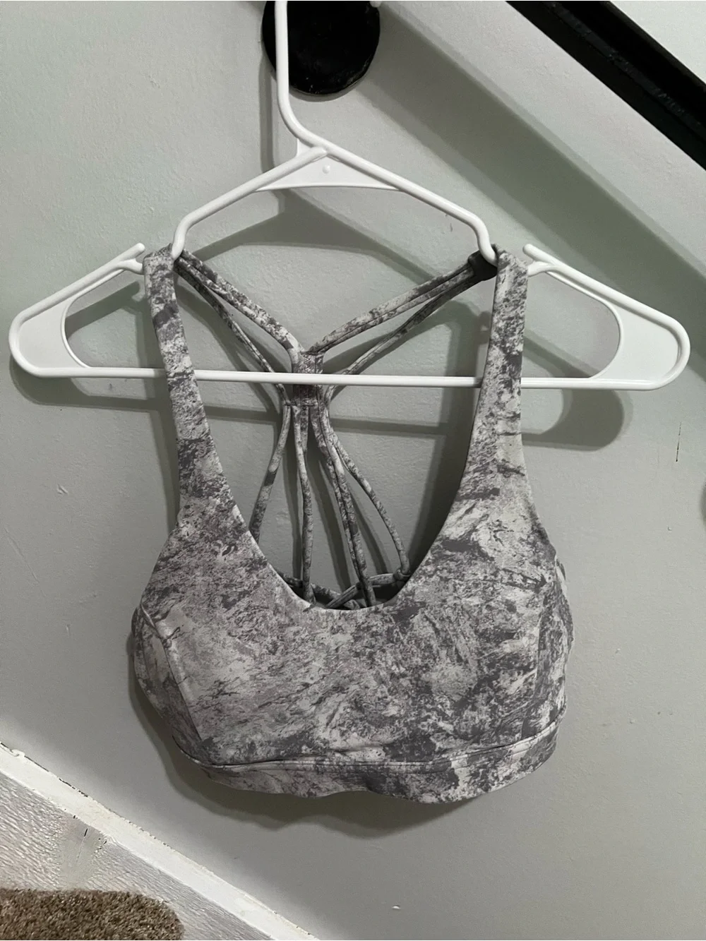 lululemon athletica Marble Gray Strappy-Back Sports Bra
